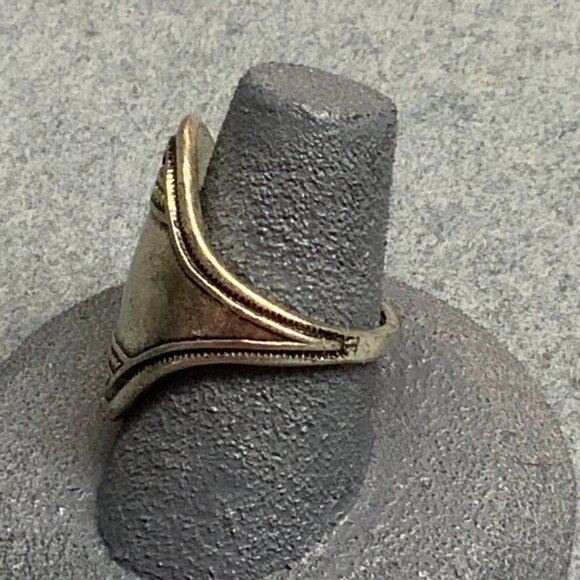 Native American Style Ring Size 7 Silver Wide Band Tribal Exotic BoHo Vintage - Picture 2 of 7